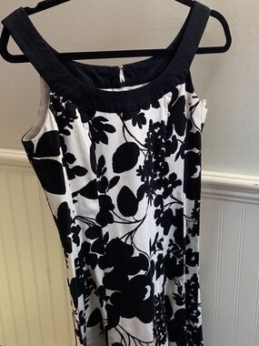 Jones Wear sundress women's 6 Black and White Pretty, 98% Cotton spring cute